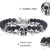 Lavastein/Edelstahlarmband 20cm - Image 2