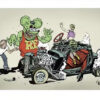 Rat Fink Hot Rod crash Fahne Hintergrund weiss - Image 2