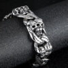Edelstahlarmband mit Doppeltotenkopf Design - Image 2