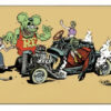 Rat Fink Hot Rod crash Fahne Hintergrund gelb - Image 2